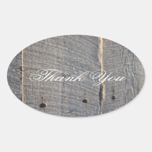 Adesivo Oval cinza russa obrigado de casamento do campo de made