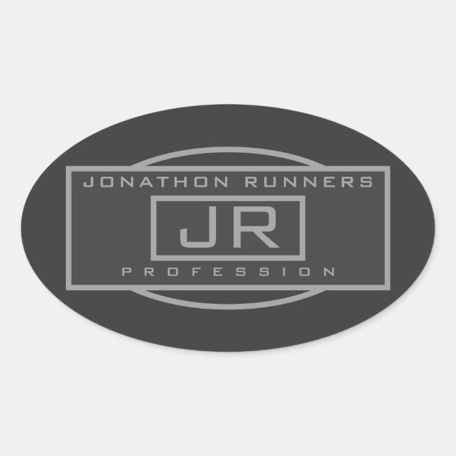 Adesivo Oval Cinzas geométricas esportivas masculinas e cinzas  (Frente)