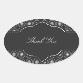 Adesivo Oval Círculos De Aço Obrigado Vinheta