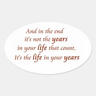 Adesivo Oval Citações inspiradoras e afirmações de novidade