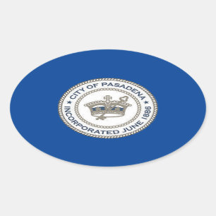 Adesivo Oval City Seal de Pasadena, Califórnia