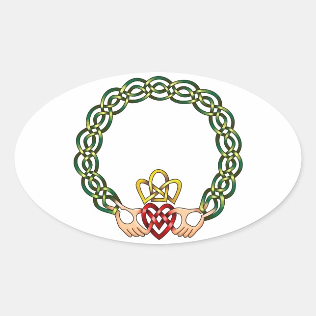 Adesivo Oval Claddagh (Frente)
