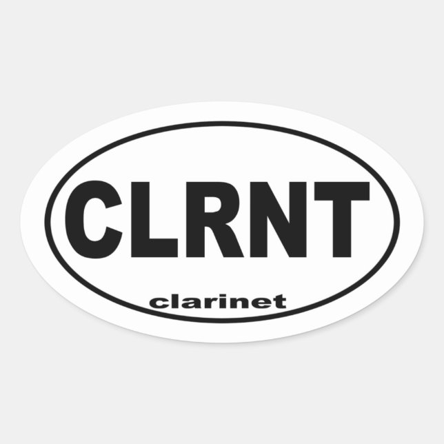 Adesivo Oval Clarinet Bumper Sticker (Frente)