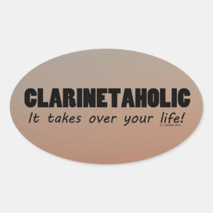 Adesivo Oval Clarinetaholic Life Oval Sticker