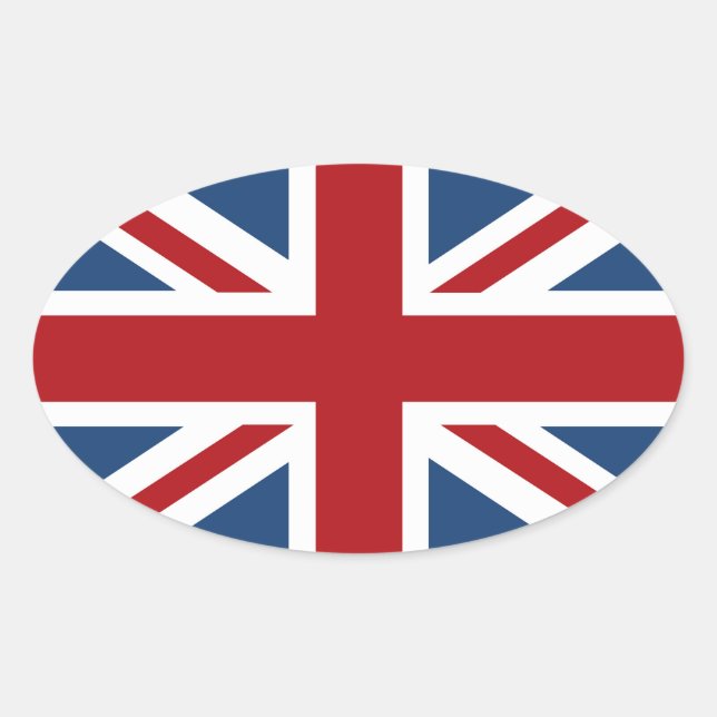 Adesivo Oval Classic Union Jack UK Flag (Frente)