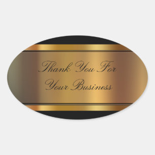 Adesivo Oval Clássico de Negócios Obrigado, palermas