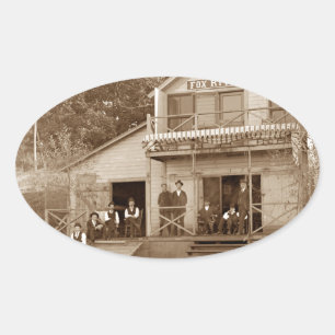 Adesivo Oval Clube Fox River Club, de 1880, Pesca Elgin