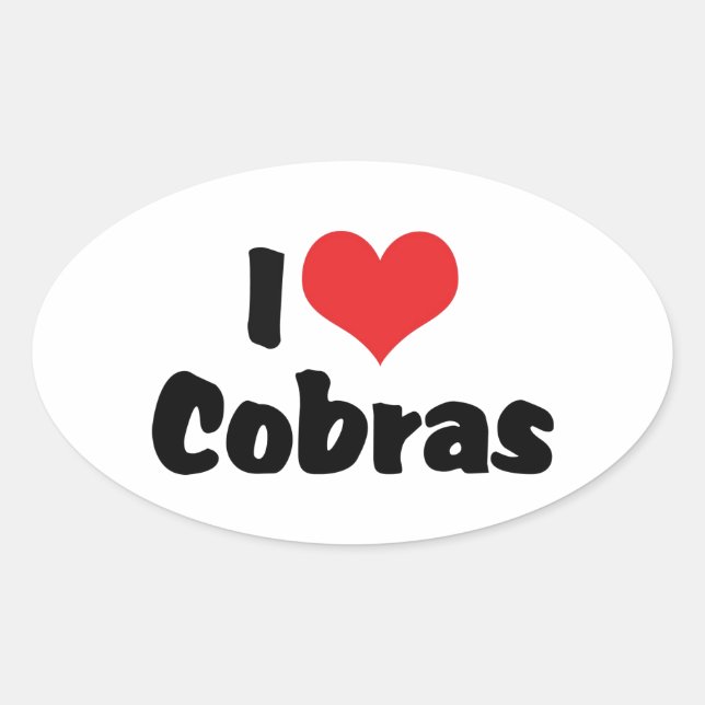 Adesivo Oval Cobras Coração que Eu Amo (Frente)