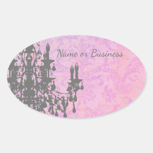 Adesivo Oval Coco Chandelier - ALTERAR COR / FORMA / TAMANHO