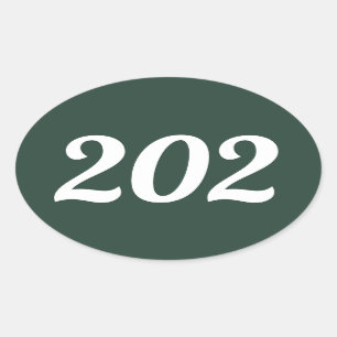 Adesivo Oval Código de área 202 (Washington DC)