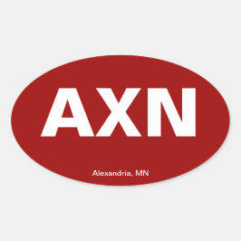 Adesivo Oval Código do Aeroporto - Alexandria, Minnesota