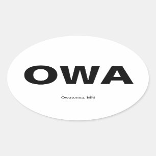 Adesivo Oval Código do Aeroporto - Owatonna, Minnesota