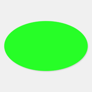 Adesivo Oval Código hexadecimal verde neon 00FF00
