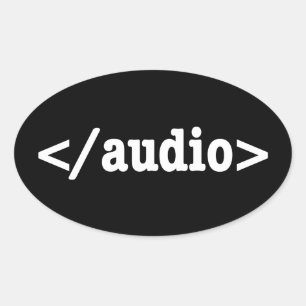 Adesivo Oval Código HTML5 audio do fim