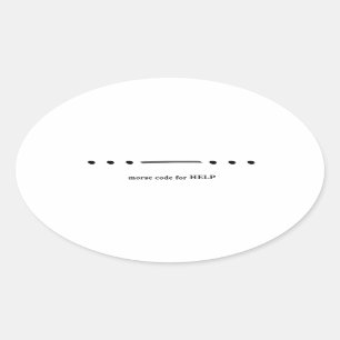 Adesivo Oval Código Morse para HELP