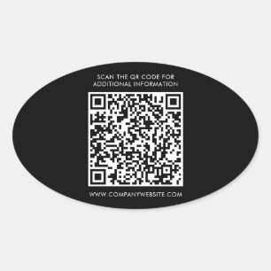 Adesivo Oval Código QR Moderno de Marketing Empresarial Promoci