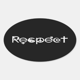 Adesivo Oval Coexistir com Respeito - Paz Bondade & Tolerância