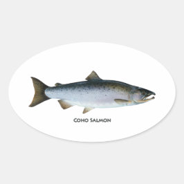 Adesivo Oval Coho Salmon