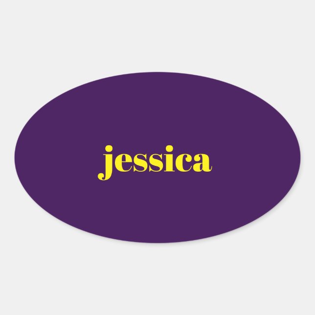 Adesivo Oval Color block minimalist custom name  (Frente)