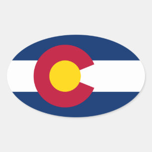 Adesivo Oval Colorado Flag