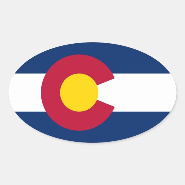 Adesivo Oval Colorado Flag (Frente)