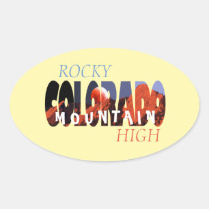 Adesivo Oval Colorado - Montanha Rocky High