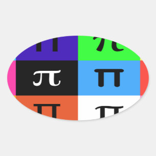 Adesivo Oval colorblock feliz pi dia