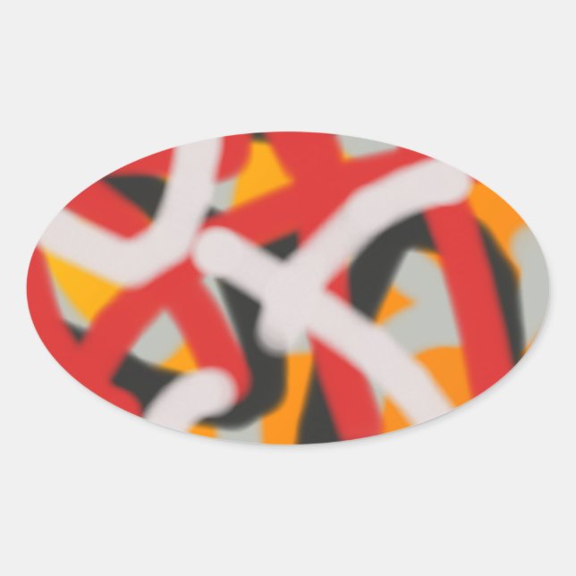 Adesivo Oval colorida 0748 abstrato art (Frente)