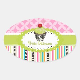 Adesivo Oval Coluna de teclas PixDezines cupcake/cor DIY