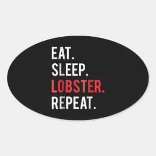 Adesivo Oval Coma Lagosta do Sono Repete Lagosta Branca da Loui