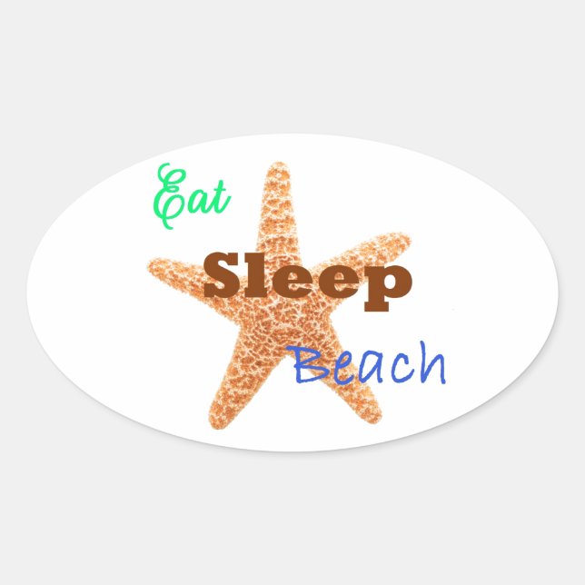 Adesivo Oval Come Sleep Beach - Oval Sticker (Frente)