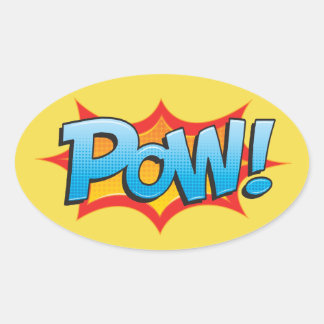 Adesivo Oval Comic Pow!