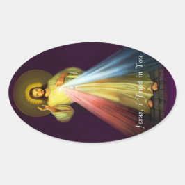 Adesivo Oval Compaixão divino Jesus Palitos Oval