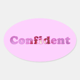 Adesivo Oval Confiante com flores cor-de-rosa Stickers Oval
