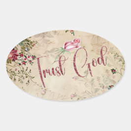 Adesivo Oval Confie em Deus