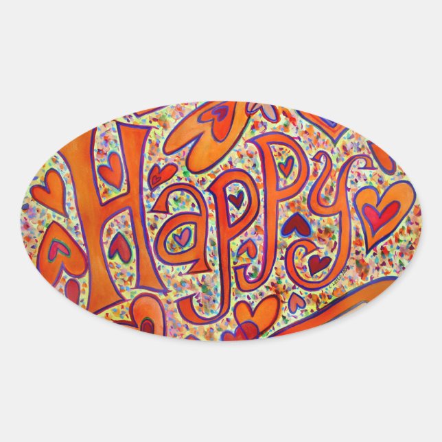 Adesivo Oval Confirmar Belas Declarações do Word Inspirational  (Frente)