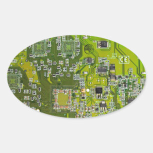 Adesivo Oval Conjunto de circuito impresso Circuito verde PCB C