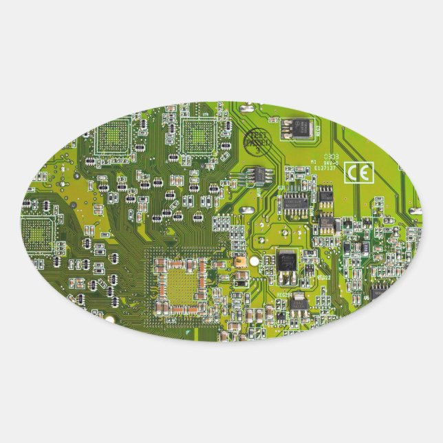 Adesivo Oval Conjunto de circuito impresso Circuito verde PCB C (Frente)