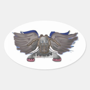 Adesivo Oval Conjunto de Coletor de Fitas de Zoo