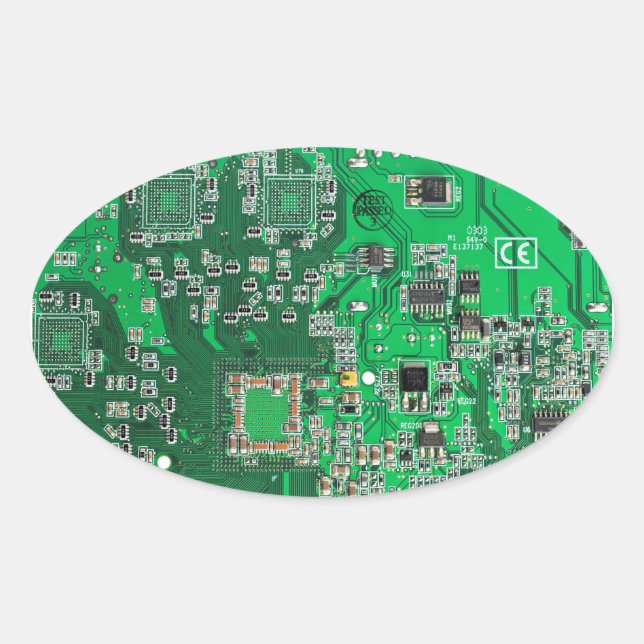 Adesivo Oval Conselho do Circuito do Conjunto PCB Verde do Circ (Frente)