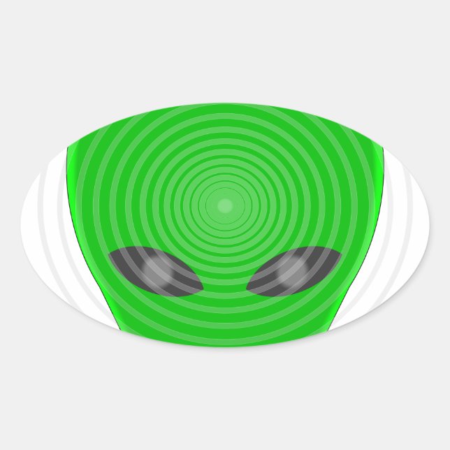 Adesivo Oval Controle da cabeça da alienígena (Frente)