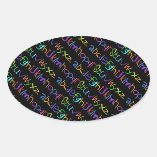 Adesivo Oval Coor ABC Arco-Íris Crayons Manuscrito Criança