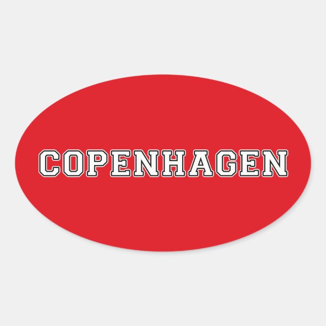 Adesivo Oval Copenhague Dinamarca (Frente)