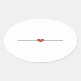 Adesivo Oval Coração do vazio branco moderno