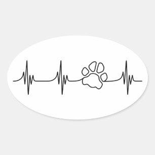 Adesivo Oval Coração-PATA-Batida