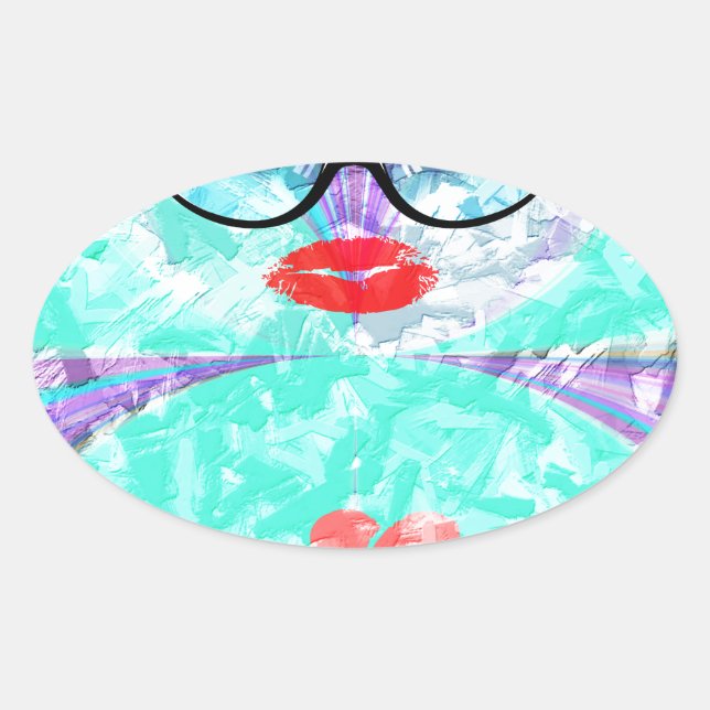 Adesivo Oval Coração perfeito (Frente)