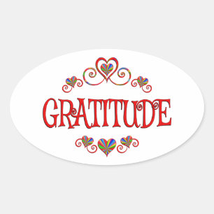 Adesivo Oval Corações da gratitude