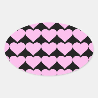 Adesivo Oval Corações Rosa, Amor Incondicional_