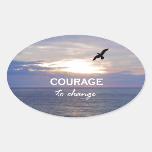 Adesivo Oval Coragem mudar