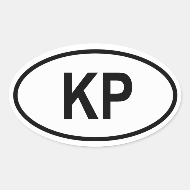 Adesivo Oval Coreia do Norte "KP" (Frente)